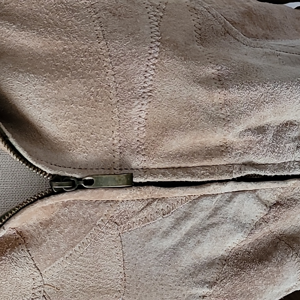 Leather Patchwork Zip Up Jacket. Size Xxl - image 2